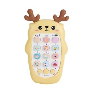 USB Rechargeable Phone Toy For Children Interactive Music Phone With Simulation Dialing Features Cartoon Deer Design