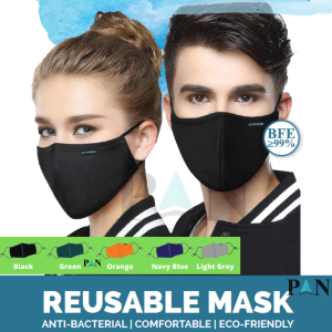 Double Masking Reusable Washable Face MaskUltifresh With Filter sheet Anti Bacterial Anti Odor Black Mask Adjustable Ear Loop Cloth Face Mask Kain Pelitup Muka Fabric Mask (9ipality BFE)