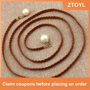 【ZTOYL】 เข็มขัดหนัง PU แบบบางสุดสร้างสรรค์เข็มขัดคาดเอวยางยืดประดับมุกชุดเดรสของผู้หญิงของขวัญเข็มขัดผู้หญิง