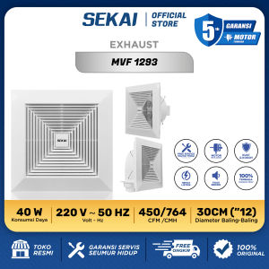 SEKAI Exhaust Fan / Kipas Angin Hexos Plafon Atap 12 Inch - MVF 1293