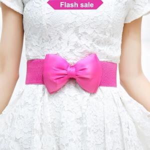 Flash Sale New Women Bowknot Cummerbunds Elastic Bow Wide Stretch Bukle Waistband Belt Fashion Girl Dress Accessories Waist Belts