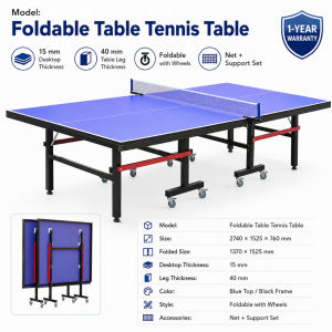 Standard Table Tennis Table Rainproof Sunproof Professional Training Foldable Ping Pong Table with Wheels Indoor Outdoor Sports Table