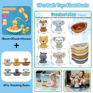 Baby Bath Toys Electric Water Spray Jet Rotate Boat Duck Playing Water Fountain Duck Sprinkler Shower Bathtub Toy Kids