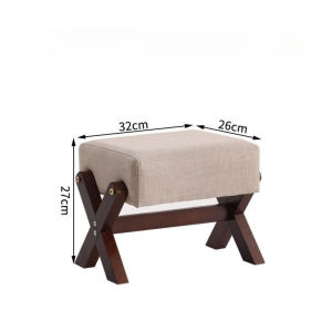 Wooden Entrance Shoe Changing Stool Soft Bag Small Stool Living Room Footstool