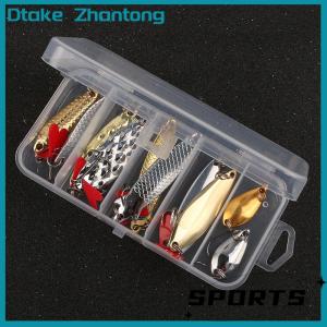 Dtake 10Pcs Fishing Metal Spoon Lure Kit Set Baits Sequins Spinner Lures