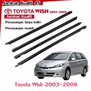 4PCS Wish Window Outer Moulding Door Weather Strip Moulding Rubber Chrome Weatherstrip for TOYOTA Wish 2003-2008