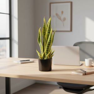 Tanaman Hias Pot Bunga Plastik Buatan Daun Lidah Mertua Artificial Ornamen Hiasan Dekorasi COD PBP82