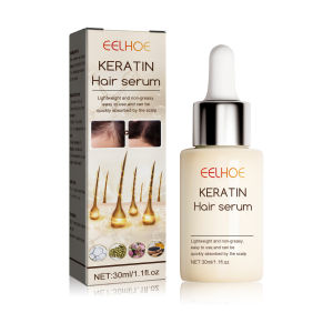 Eelhoe Keratin Hair Serum Hair Rapid Growth Essential Oil Hair Loss Dense Hair Repair Damage Hair Serum Natural Organic Hair Care Essence Liquid Nourishing Soften Scalp Treatment Hair Regrowth Beauty Health for Men Women（30ml）