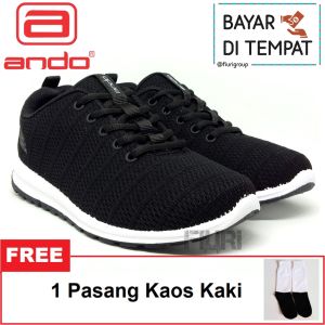FIURI - Ando - REBECCA 33-40 FULL HITAM - Sepatu Kets Wanita - Sepatu Sneakers Wanita - Sepatu Olahraga Sport Wanita - Sepatu Casual - Sepatu Jogging Lari Fitness Gym Senam Wanita - Sepatu Anak Perempuan Cewek -Sepatu Sekolah Bertali SD SMP SMA