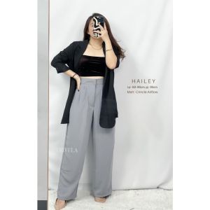 TIFIITY - Celana Panjang Wanita Cringkle Airflow Anti Ngatung / Hailey Pants / Celana Panjang Kulot Crinkle Highwaist Wanita Loose Cullotes Pants / SJJ