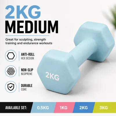 🇸🇬 Basics Neoprene Dumbbell Hand Weights / Vinyl Dumbbells - 0.5g-3kg / Dumbbell / Dumbbell for Weight Strength Trainin