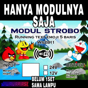 STROBO KACA RUNING TEXT 5 BARIS 12 VOLT DAN 24VOLT