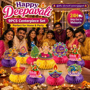 【24H SHIP】9PCS Deepavali Tabletop Decor Honeycomb Centerpiece Diwali Festival Party Home Decoration