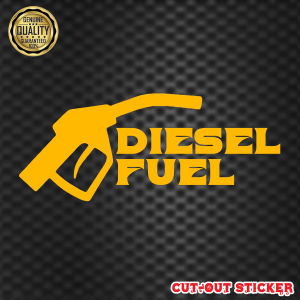 DIESEL FUEL TANK LABEL 4X1.6 INCHES HIGH QUALITY CUTOUT STICKER FOR CAR