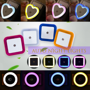 led night light for bedroom sleep plug lights night lamp sensor light auto ON/OFF mini wall light UK plug EU plug 220V 0.5W