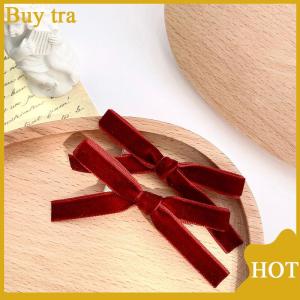 [Buytra] 2PCS Korean Style Solid Color Vintage Velvet Bow Hair Clip Cute Hairpin Side Clip Girls Sweet Cool Barrettes Hair Accessories