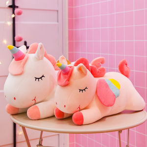Kawaii Unicorn Pony Plush Toy with Rainbow Wing Soft Stuffed Animal Doll Gift for Kids Girls Boys Birthday Christmas Present