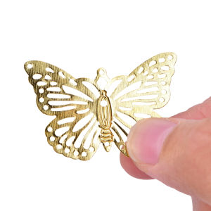 [fenggongshuode] 50Pcs Set Metal Filigree Hollow Butterfly Charms Craft DIY Jewelry Making