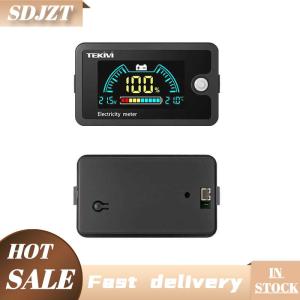 SDJZT 1 Set LiFePO4 Lead-acid Lithium Battery DC8-100V Battery Capacity Indicator With Temperature Alarm LCD Screen Electricity Meter