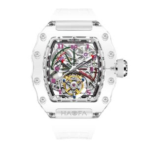 HAOFA 2210 CRYSTAL CASE SKELETON SELF-WINDING TOURBILLON WATCH