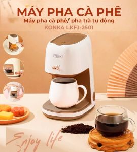 Máy Pha Trà Cà Phê Cafe Thế Hệ Mới FJ-2501M Nhỏ Gọn Sang Trọng Tặng Kèm Ly Sứ