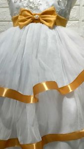 GAUN BROKAT MUTIARA/GAUN PESTA ANAK PEREMPUAN/GAUN PENGANTIN/GAUN MURAH/DRESS ULANG TAHUN