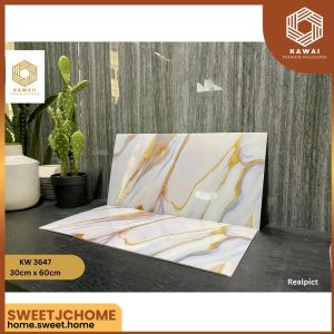 Kawaii Wallpaper [Paket5Pc] 9 NEW Designs dinding marmer VINYL Marble 30 x 60 cm / Stiker waterproof Lemari dan Kamar mandi