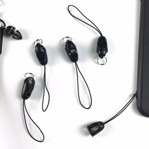 DUDAN 10pcs/lot Blcak Small Sling Hanging Head Lanyard Cords Anti-lost Keychains Hooks Phone Straps Lanyard Pendant Buckle Detachable Buckle