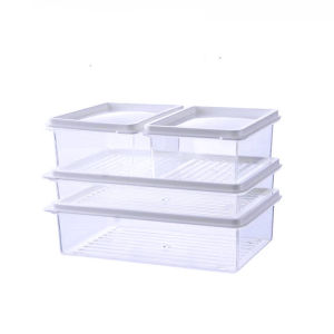 Locaupin Fridge Storage Food Grade Safe Food Storage Containers Stackable Refrigerator Freezer Organizer Fresh Keeper Container with Vented Lid