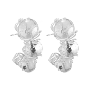 Fashionable Clear Bead Earrings Minimalist Style Alloy Ear Studs Ideal for Women Seeking Chic Accessories