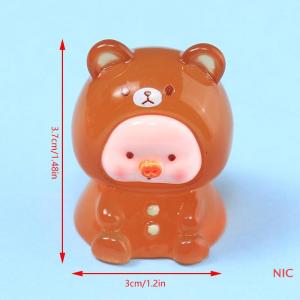 NIC 1PCS Mini Animal Pig Glow At Dark Fainy Garden Miniatures Decoration Luminous Pig Micro Landscape DlY Accessories