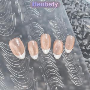 Heabety  Fully Transparent Hollow French Nail Stickers Spray Painting Stencil French Edges Templates Patting  Adhesive Auxiliary Tool DIY Nail Art Accessories