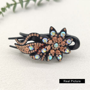 Hair clip Jepit Rambut Mama Rhinestone Kristal Korea Cepol Elegan Bunga Mekar