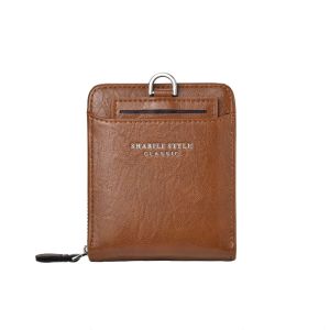 PU Leather Men Zipper Wallet With Front Card Holder Dompet Zip Lelaki Dan Kad Holder Beg Duit Lelaki (W-048)