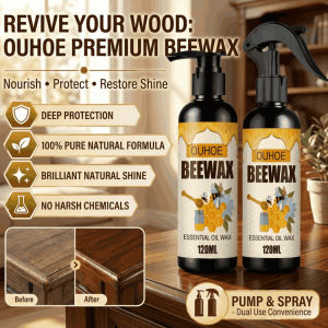 OUHOE Natural Furniture Beeswax Spray Wood Flooring Polish Wax Protective Shine Enhancer Household Tables Chairs Care Maintenance