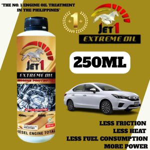 JET 1 Extreme Oil Engine Protector & Additive oil - Anti Friction 250ml Fuel Saved for Gas and Diesel