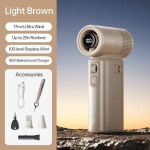 JISULIFE Handheld Fan Ultra2 9000mAh Longlasting Mini Fan 5 in 1 Fans with 100 Speeds Flashlight Power bank Air Pump for Outdoor Camping