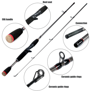 Sougayilang Tongkat Pancing Joran Pancing Joran Murah Cuci Gudang Tongkat Pancing 1.8M 2.1M Pancing Portabel 2 Bagian Pancing M Power Spinning Casting Fishing Rod Travle Rod Untuk Bass