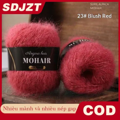 SDJZT 2 cái nhiều màu Alpaca Mohair Gradient nhuộm Mohair dệt kim tay trung bình dày mô hình bé Len Khăn Choàng chăn