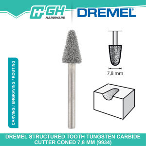 [ GH HARDWARE ] DREMEL Structured Tooth Tungsten Carbide Cutter Coned 7.8 mm ( 9934 )