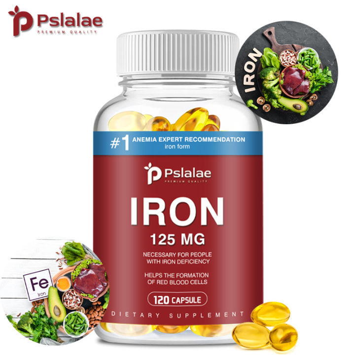 Iron supplement, 125 mg iron, helps red blood cell formation, suitable
