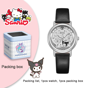 34 มม. นาฬิกา Sanrio แท้ 100% สำหรับ เด็กผู้หญิง การออกแบบยิปโซฟิล่า เพราะพร้อมเอฟเฟกต์ส่อนกระเป๋าสว่างนาฬิกา ควอทซ์กันน้ำกันกระแทกสายหนังของขวัญวันเกิดคริสต์มาส 2158