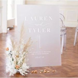 [SG] Customised Personalised Clear Acrylic Stand Wedding Event Birthday Sign Display