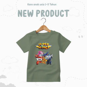 Kaos Anak Laki Laki Anak Perempuan Gambar Super Wings Usia 1-5 Tahun Bahan 100% Cotton Premium 30s - SuperKids