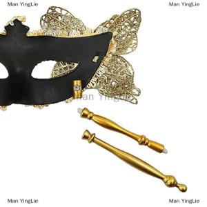 [COD] Man YingLie Halloween Party Mask With Holding Stick Evening Prom Masquerade Mask Stage Cosplay Props Venetian Half Face Masks For Women