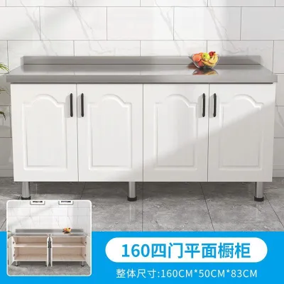 [Cozy ]Kitchen Cabinet Storage Cabinet Stove Simple Stainless Small Mobile Rental One