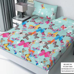 【Wholesale Price】Queen Size 3 in 1 Cotton Bedsheet set Premium and Two Pillow Case Set 150*200cm