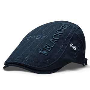 GURUNGMANI Adjustable Men Beret Sunscreen Breathable Visor Cap Vintage Rabbit Embroidery Newsboy Cap Spring Season