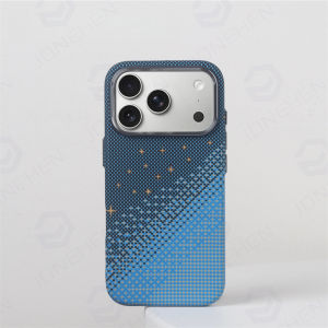 Star Carbon Fiber Texture For Phone Case For iPhone 17 17Pro Max 16 Pro 15 Wireless Charging Slim Hard PC Cover