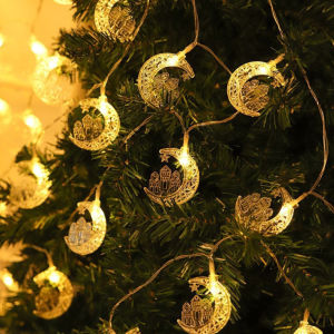 Harga Grosir - Lampu Hias Idul Fitri / Lampu String Lebaran LED Tumblr / Lampu Tirai Bulan Bintang